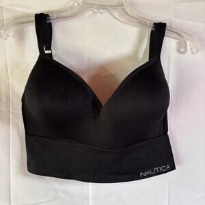 Nautica Intimates Black Seamless Adjustable Straps Wire Free Bra Size 38D Padded